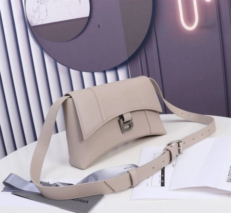 ZipUp Balenciaga Signature Hourglass Mini Bag - Smooth Gray Cowhide 75311