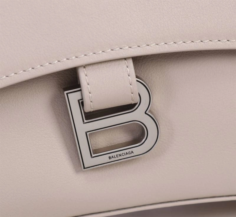 ZipUp Balenciaga Signature Hourglass Mini Bag - Smooth Gray Cowhide 75311