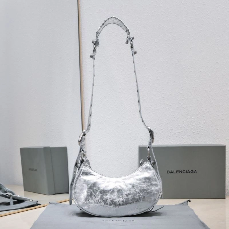 Popular Balenciaga Small Silver-White Crescent Bag 26cm 72706