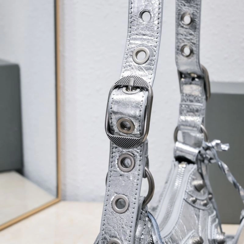 Popular Balenciaga Small Silver-White Crescent Bag 26cm 72706