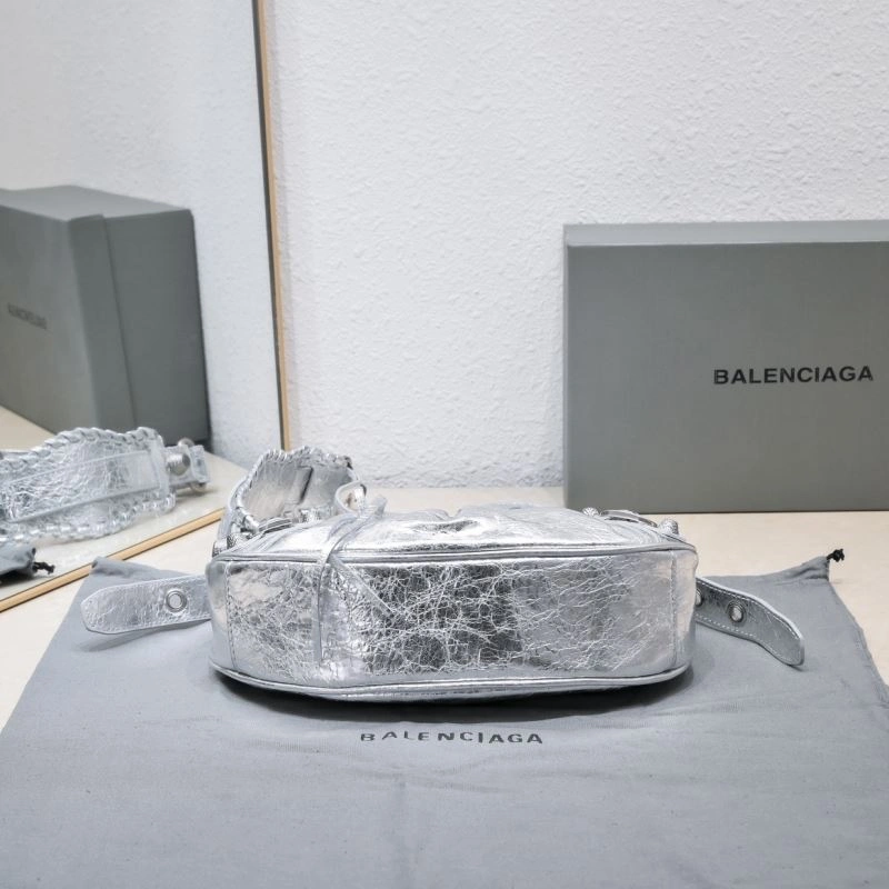 Popular Balenciaga Small Silver-White Crescent Bag 26cm 72706