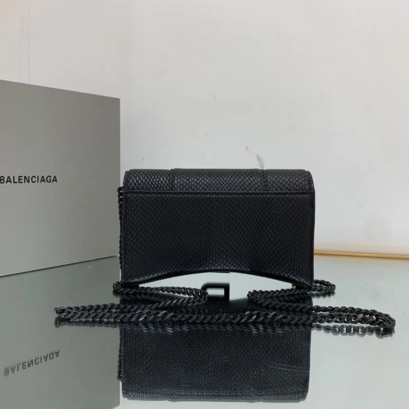 Stylish Balenciaga Snake Pattern Hourglass Chain Bag - Iconic Black Buckle 78630