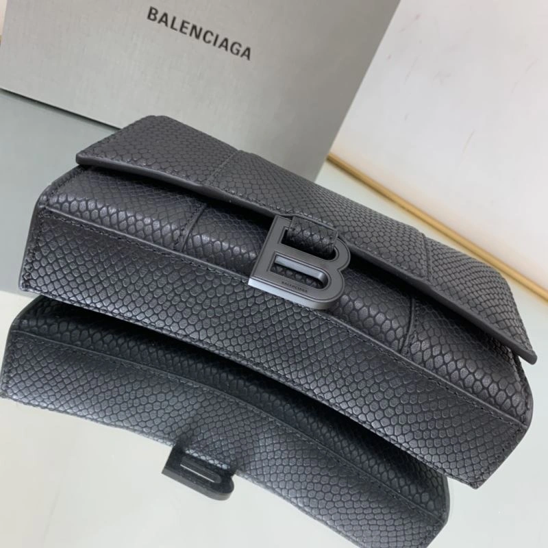 Stylish Balenciaga Snake Pattern Hourglass Chain Bag - Iconic Black Buckle 78630