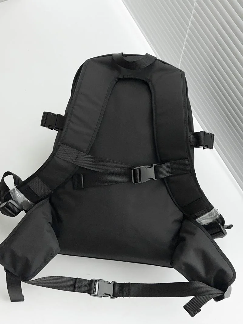 Sleek Balenciaga Sponsor Black Nylon Art Print Backpack 38327
