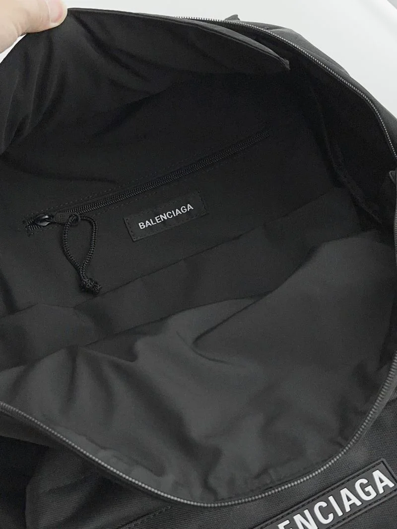 Sleek Balenciaga Sponsor Black Nylon Art Print Backpack 38327