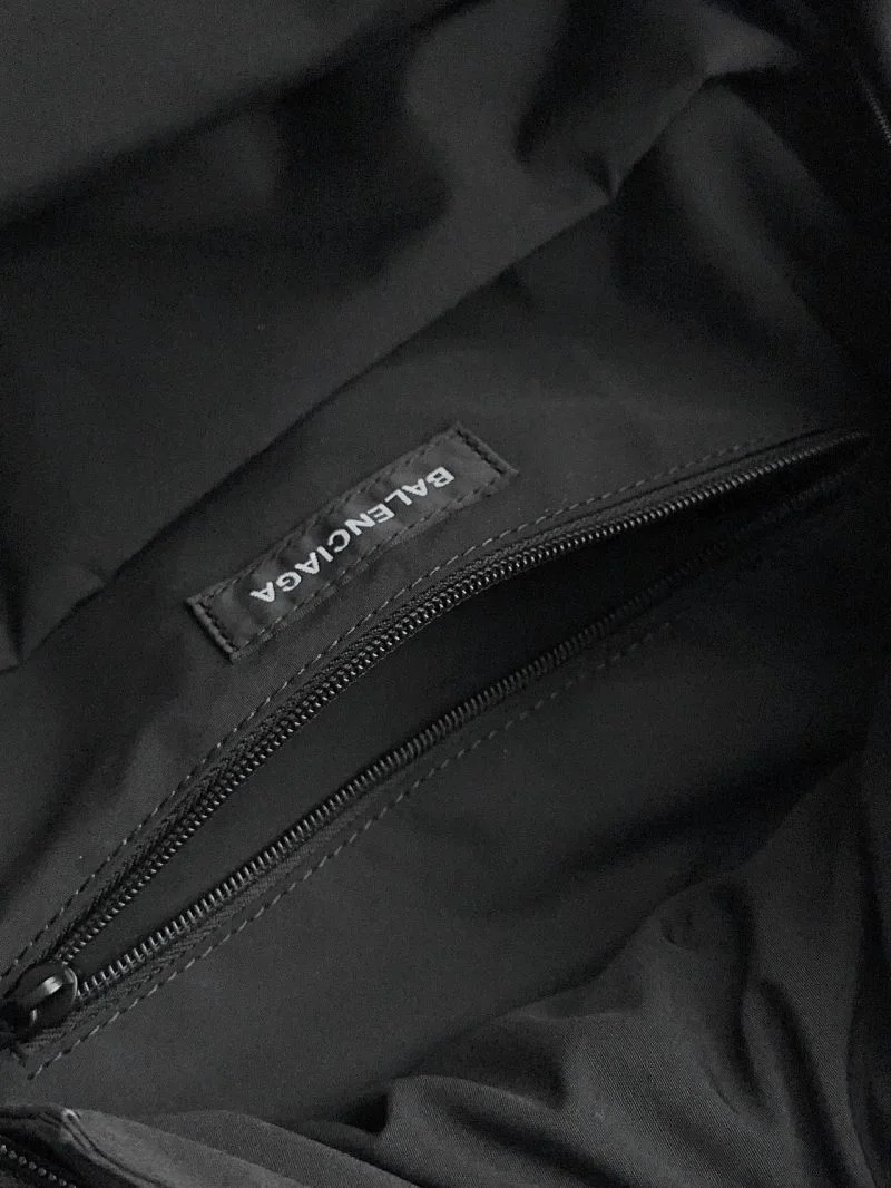 Sleek Balenciaga Sponsor Black Nylon Art Print Backpack 38327