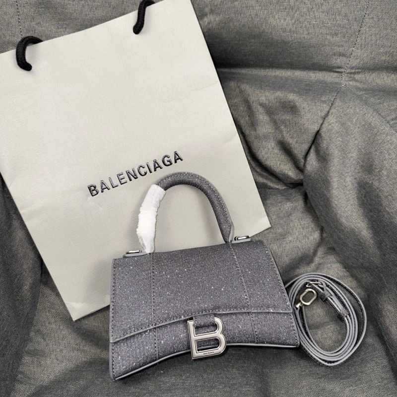 Seasonal Balenciaga Starry Gray Mini Hourglass Bag with Metallic Detail 70060