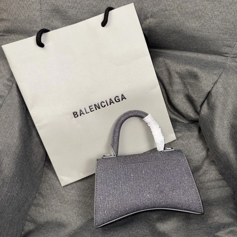Seasonal Balenciaga Starry Gray Mini Hourglass Bag with Metallic Detail 70060