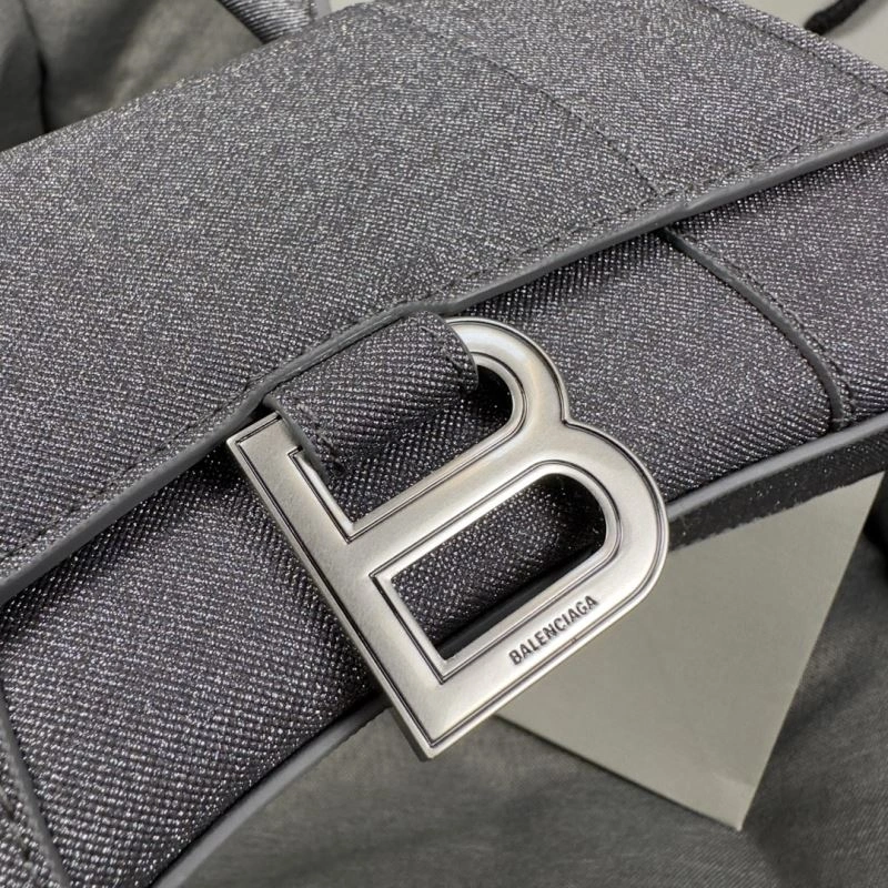 Seasonal Balenciaga Starry Gray Mini Hourglass Bag with Metallic Detail 70060