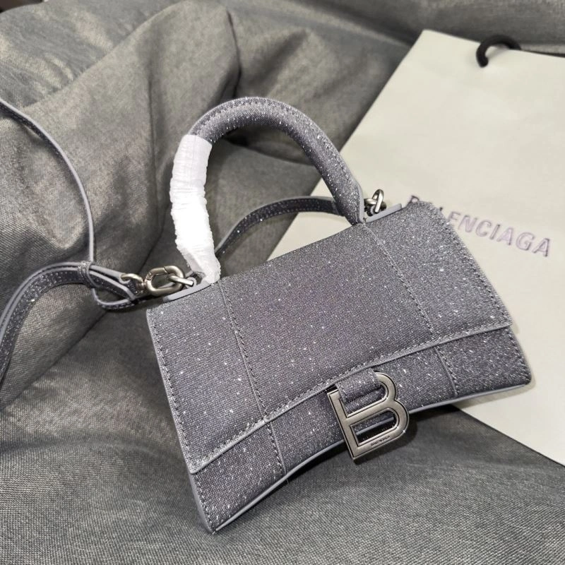Seasonal Balenciaga Starry Gray Mini Hourglass Bag with Metallic Detail 70060
