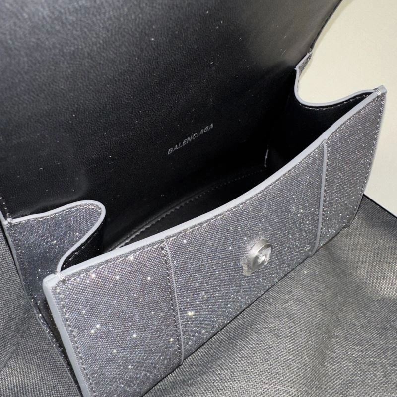 Seasonal Balenciaga Starry Gray Mini Hourglass Bag with Metallic Detail 70060