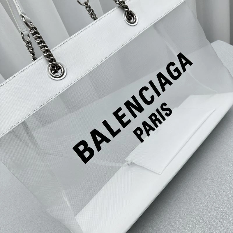 Refined Balenciaga Summer 23 Large White Mesh Tote Bag with  Mini Pouch 78589