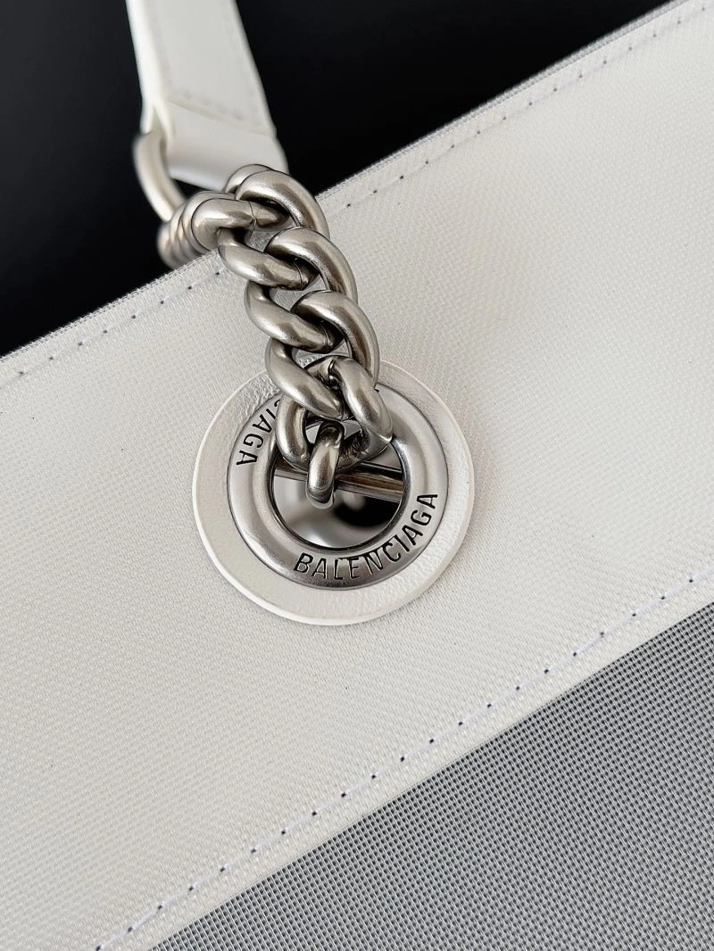 Balenciaga Summer Runway Mesh Tote Bag with Leather-Chain Strap SunProtective 78578