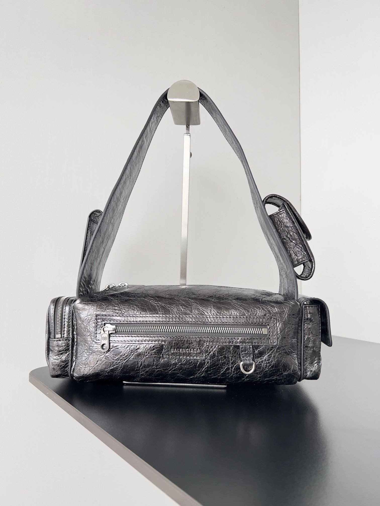 Stretchable Balenciaga Superbusy Vintage Lambskin Shoulder Bag - Dark Punk Tote 64711