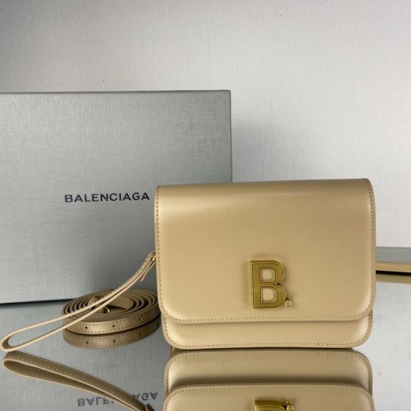 Cozy Balenciaga Third-Gen Big B Tofu Bag in Milk Tea Elegance 78332
