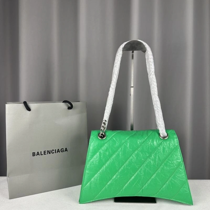 Breathable Balenciaga  Arc Crush Chain Bag - Medium Green Sand Clock Design 75290