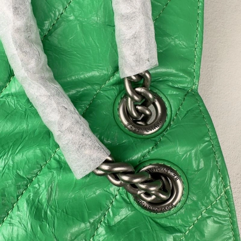 Breathable Balenciaga  Arc Crush Chain Bag - Medium Green Sand Clock Design 75290