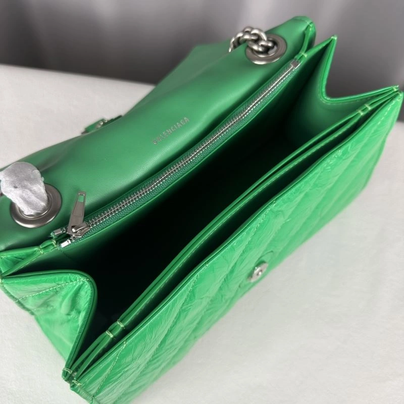 Breathable Balenciaga  Arc Crush Chain Bag - Medium Green Sand Clock Design 75290