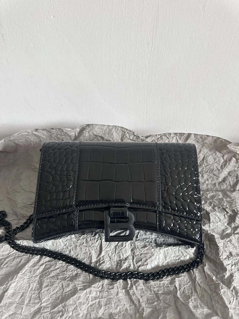 Balenciaga  Elegance Hourglass Chain Bag WOC with Croc Detail EasyCare 66982