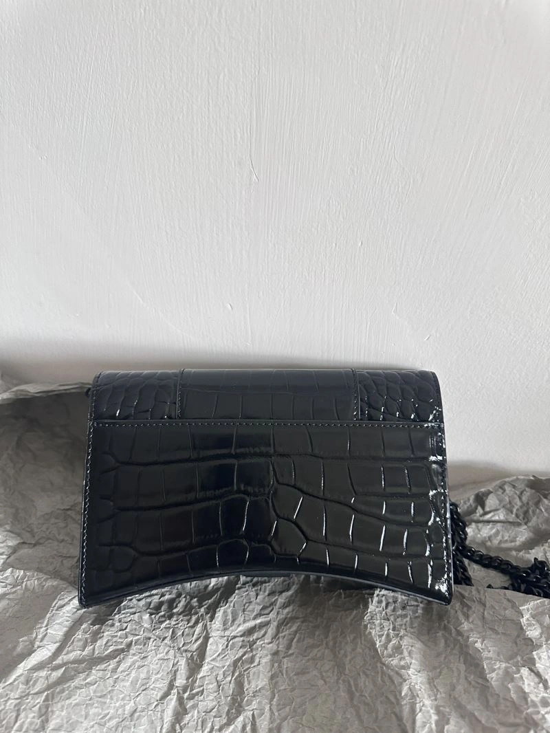 Balenciaga  Elegance Hourglass Chain Bag WOC with Croc Detail EasyCare 66982