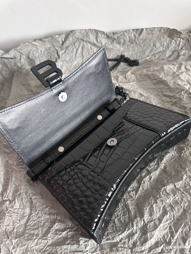Balenciaga  Elegance Hourglass Chain Bag WOC with Croc Detail EasyCare 66982