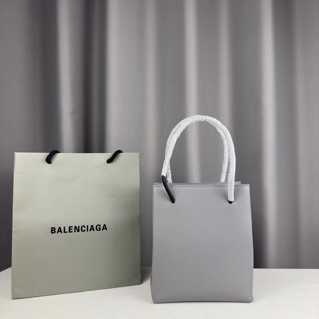 Stylish Balenciaga Toothpick Calfskin Square Shopping Bag with Nappa Handles 60870