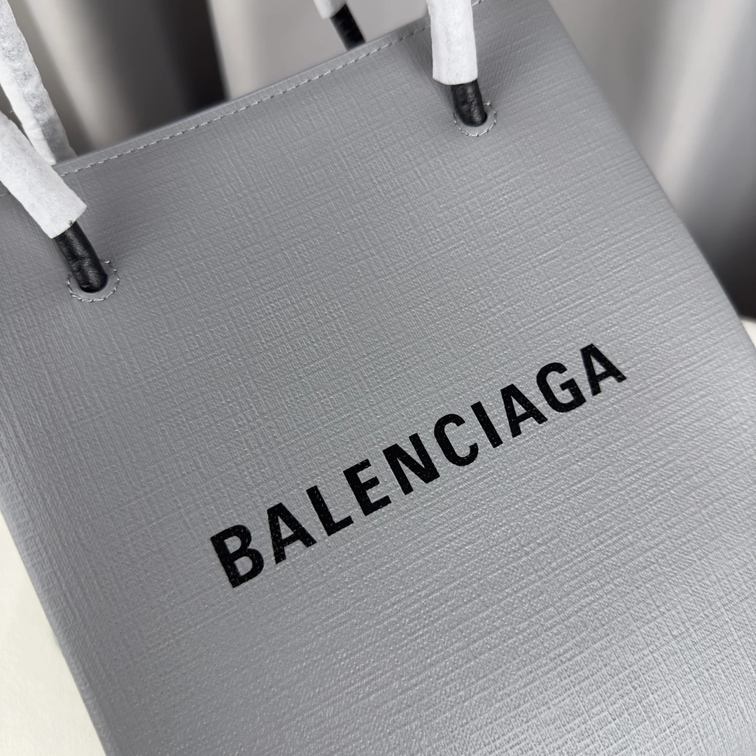 Stylish Balenciaga Toothpick Calfskin Square Shopping Bag with Nappa Handles 60870