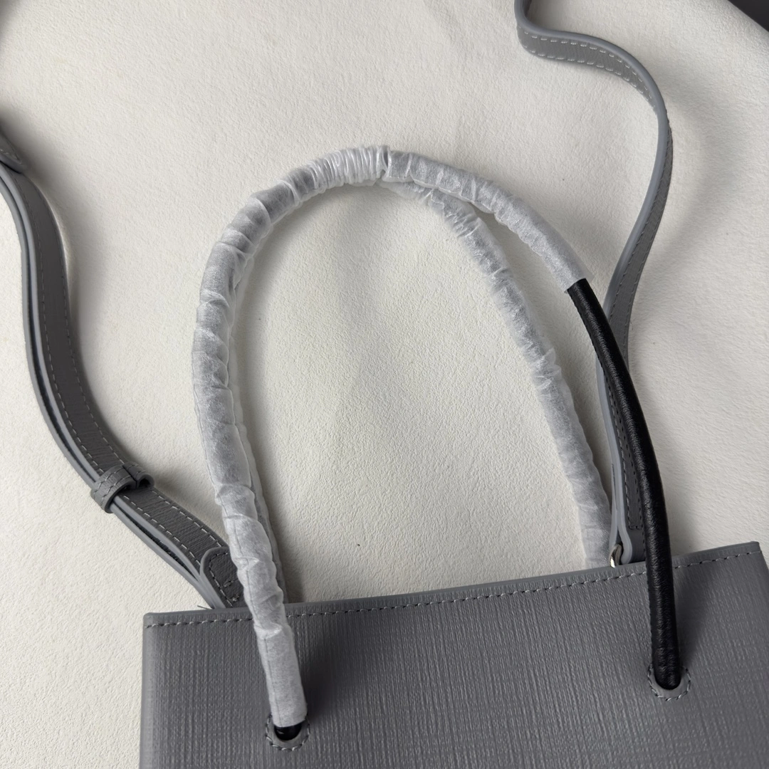 Stylish Balenciaga Toothpick Calfskin Square Shopping Bag with Nappa Handles 60870