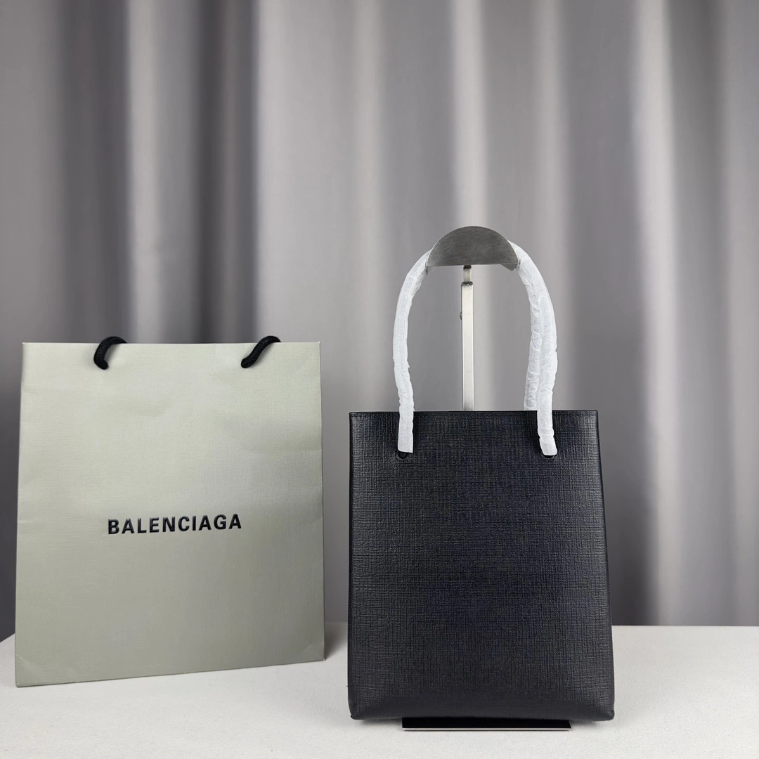 Trendy Balenciaga Toothpick-Pattern Calfskin Square Shopping Bag 60955