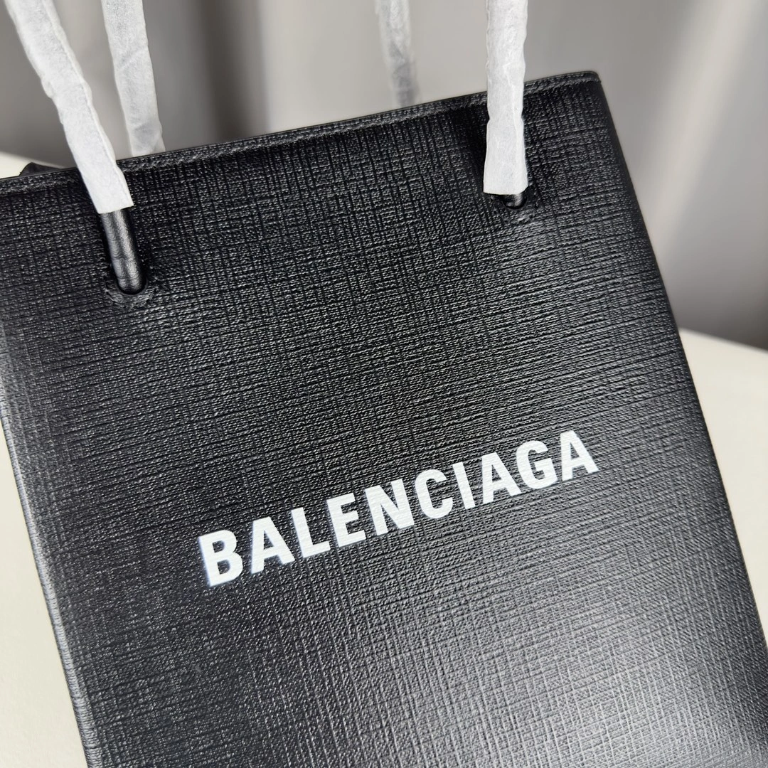 Trendy Balenciaga Toothpick-Pattern Calfskin Square Shopping Bag 60955