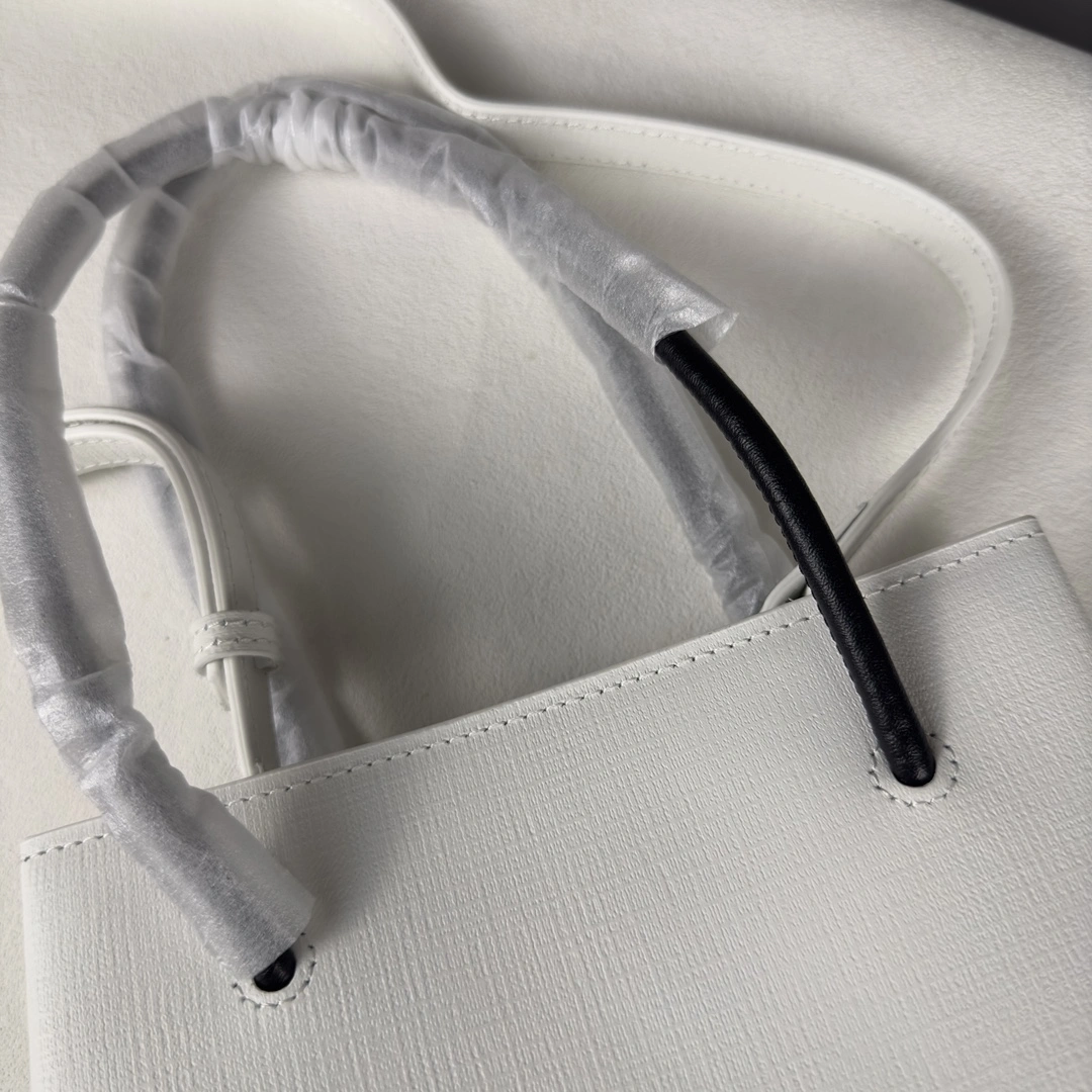 Comfortable Balenciaga Toothpick-Patterned Calfskin Square Bag with Straps 60874