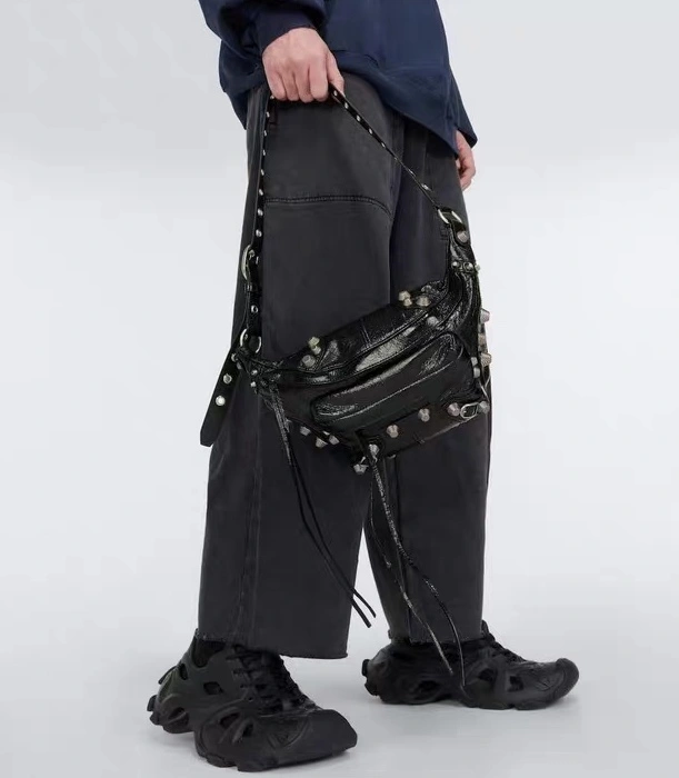 Balenciaga  Street Style Motorcycle Folding Waist Bag - 20x5x19cm Lightweight 78564