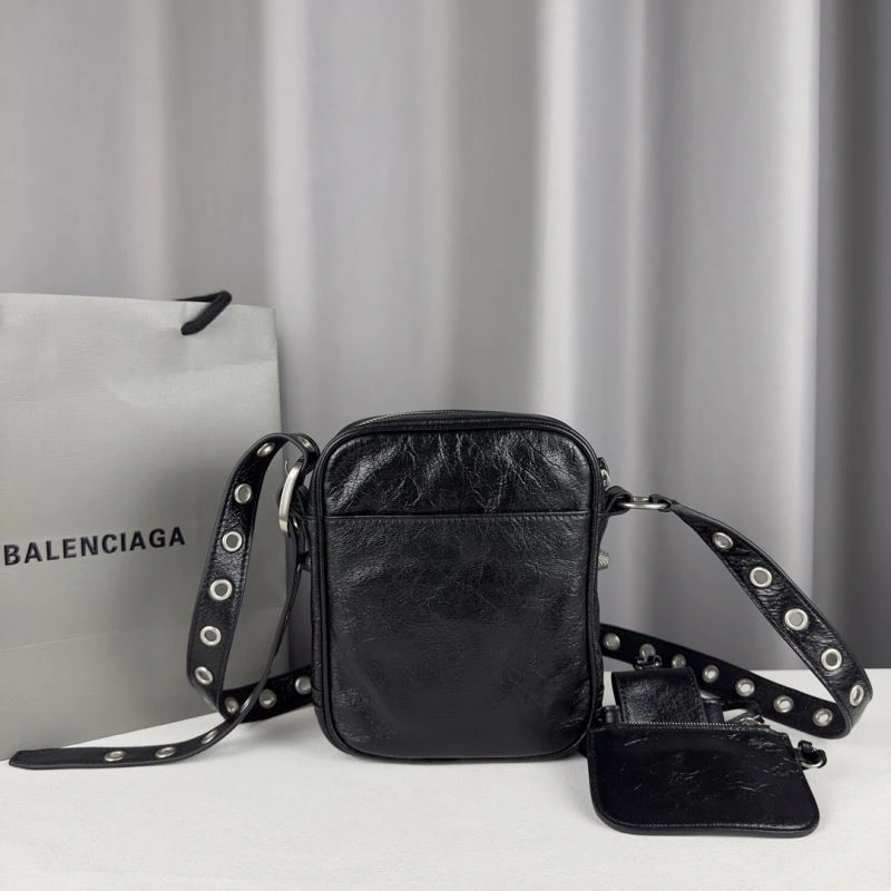 Stretchable Balenciaga  Vertical Motorcycle Bag in Oil Wax Black 70065