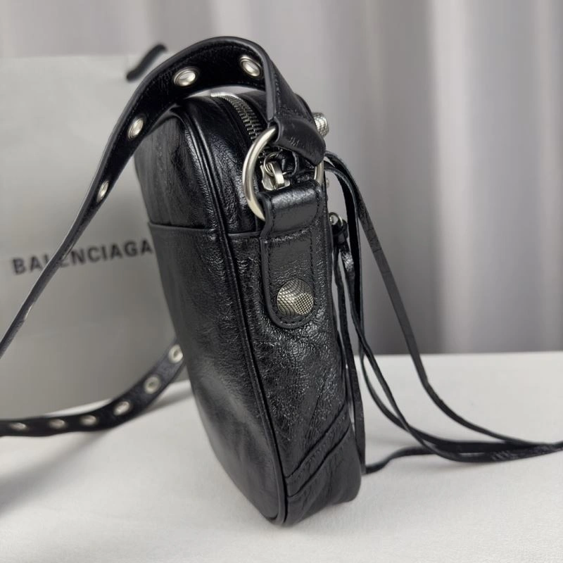 Stretchable Balenciaga  Vertical Motorcycle Bag in Oil Wax Black 70065