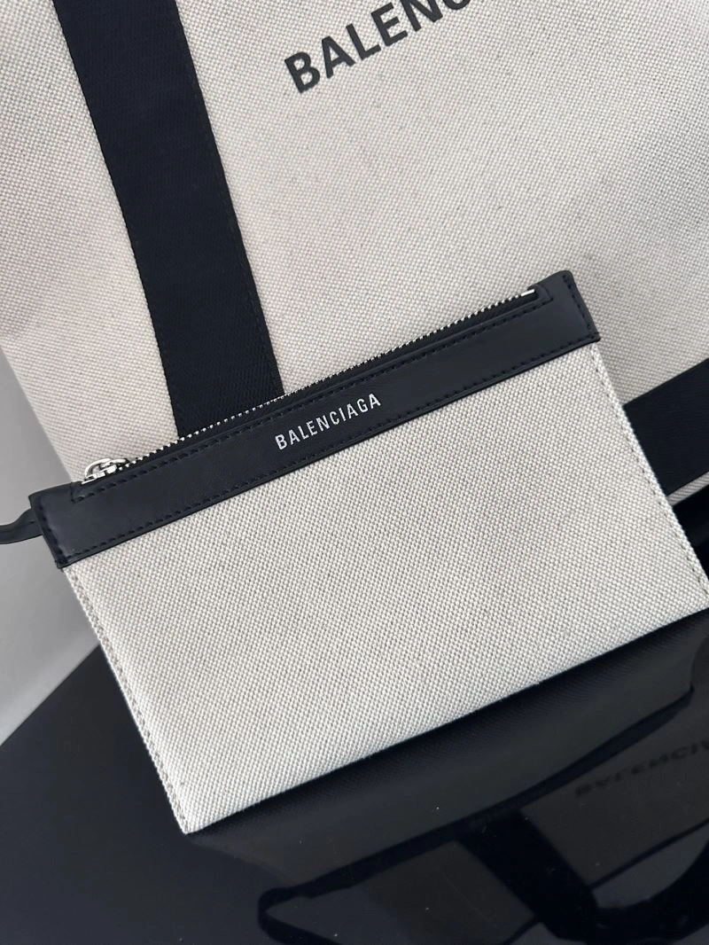 UrbanStyle Balenciaga  Navy Canvas Tote with Black Leather Accents 66986