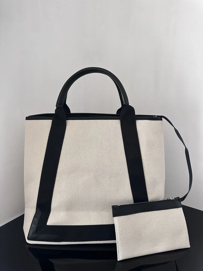 UrbanStyle Balenciaga  Navy Canvas Tote with Black Leather Accents 66986