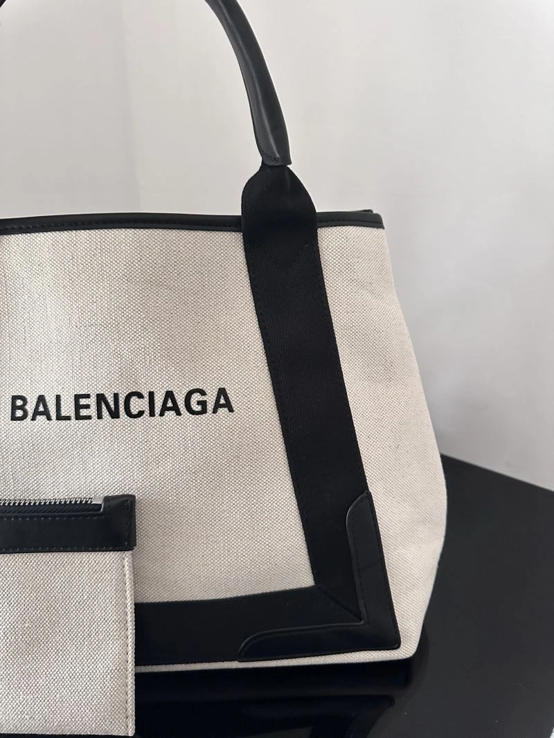 Balenciaga  Navy Canvas Tote with Leather Accents - 30cm Lightweight 67007