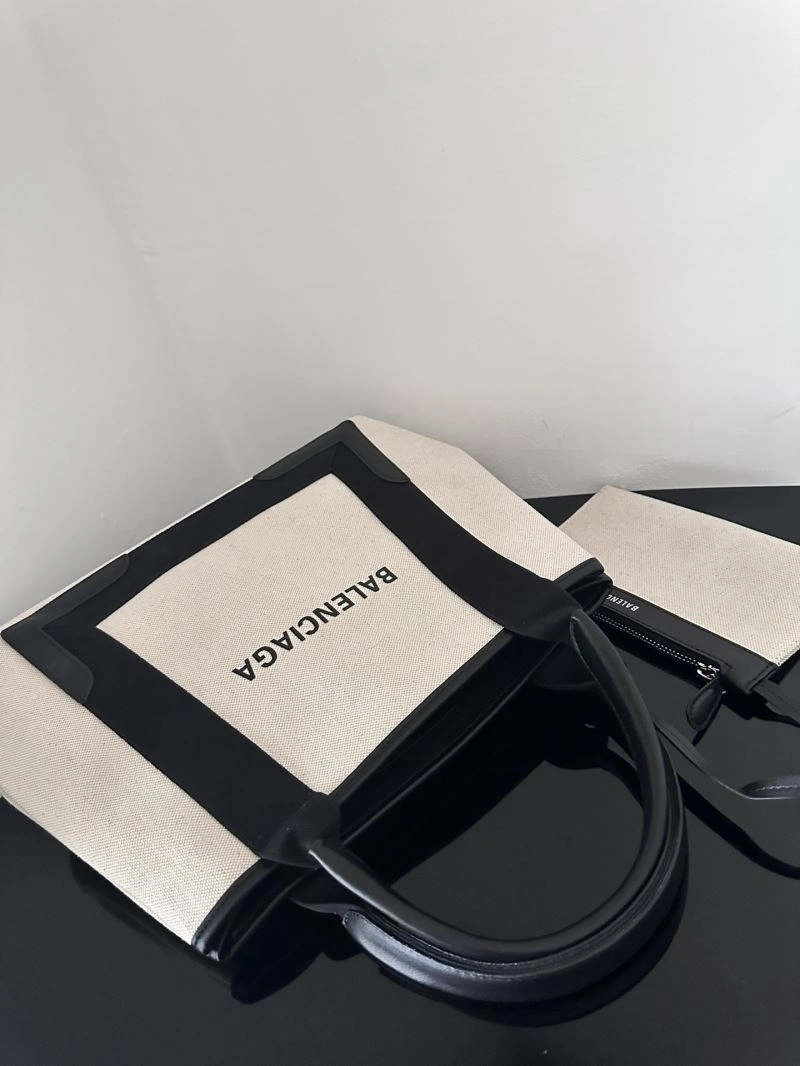 Balenciaga  Navy Canvas Tote with Leather Accents - 30cm Lightweight 67007