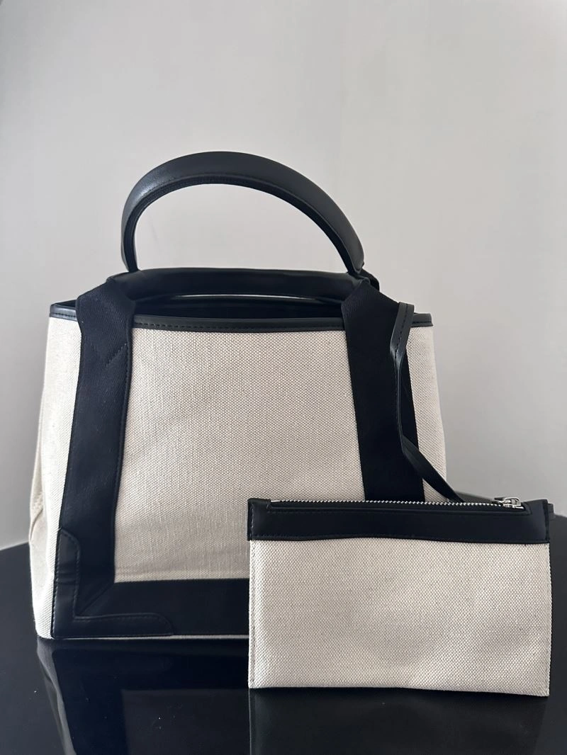 Balenciaga  Navy Canvas Tote with Leather Accents - 30cm Lightweight 67007