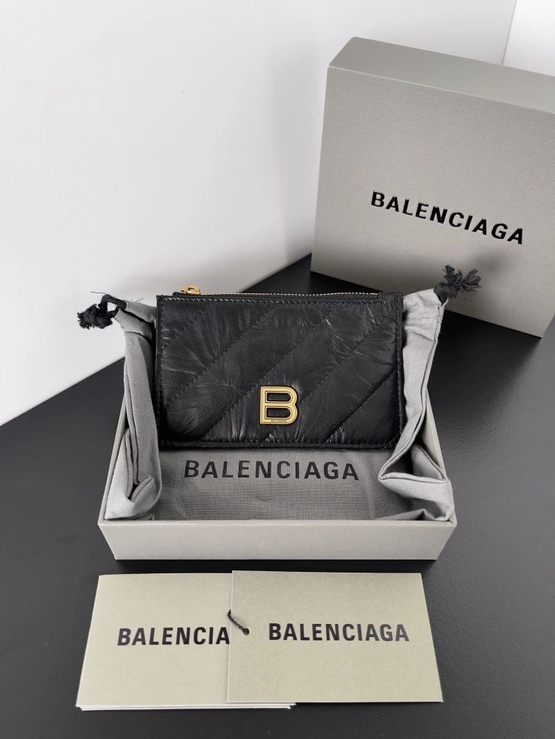Balenciaga Vintage B-Logo Quilted Coin Purse Wallet Durable 69908