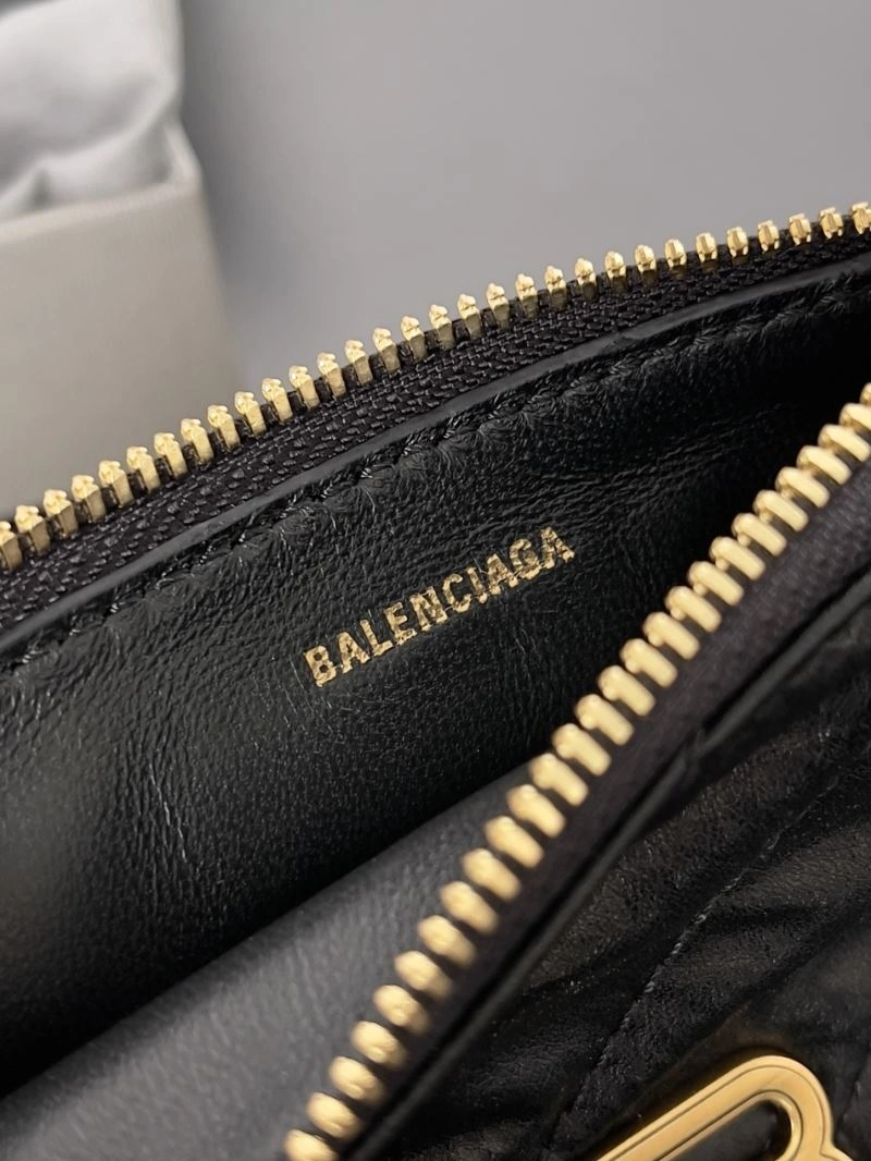 Balenciaga Vintage B-Logo Quilted Coin Purse Wallet Durable 69908