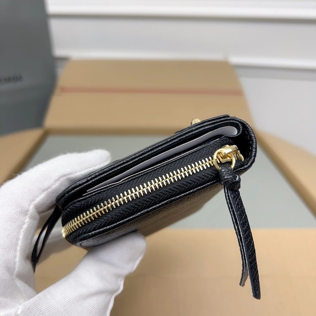 Balenciaga Vintage Black Leather Card Holder with Compartments Soft 60847