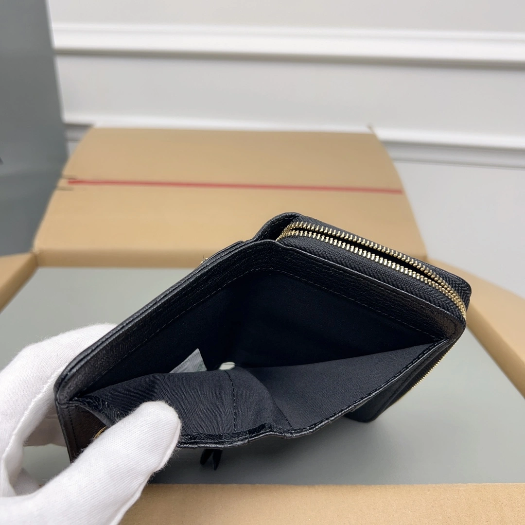 Balenciaga Vintage Black Leather Card Holder with Compartments Soft 60847