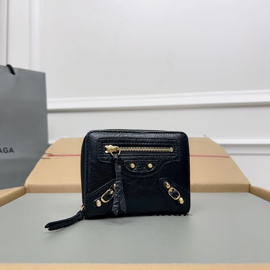 Affordable Balenciaga Vintage Cracked Leather  Card Holder 60890