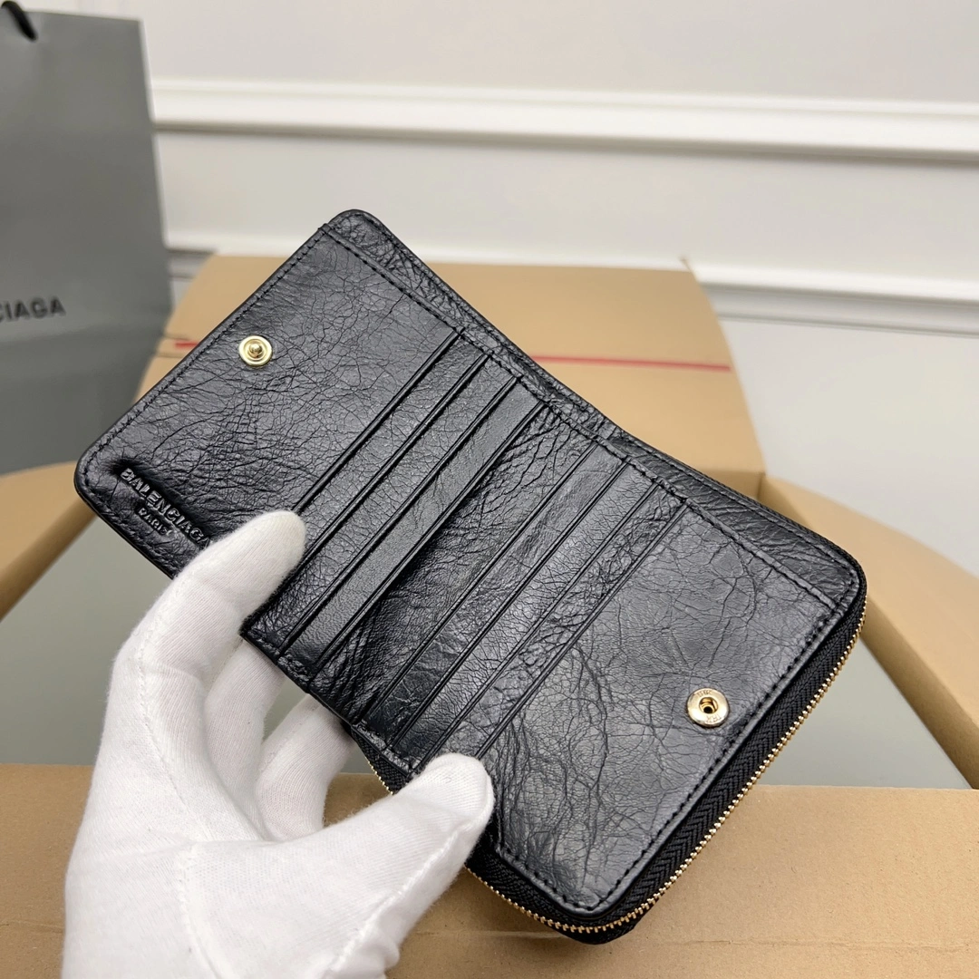 Affordable Balenciaga Vintage Cracked Leather  Card Holder 60890