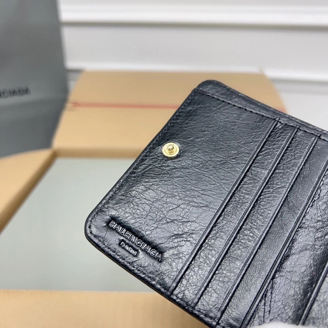 Affordable Balenciaga Vintage Cracked Leather  Card Holder 60890