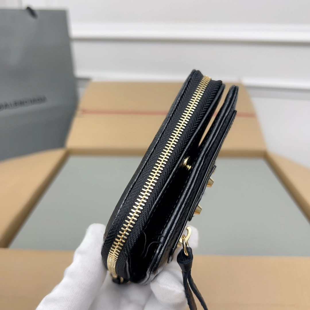 Affordable Balenciaga Vintage Cracked Leather  Card Holder 60890