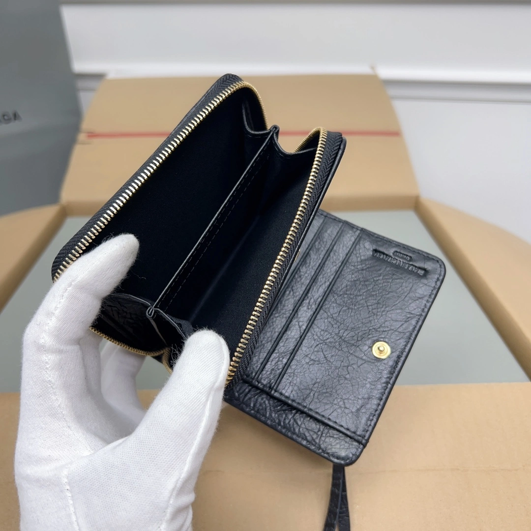Affordable Balenciaga Vintage Cracked Leather  Card Holder 60890