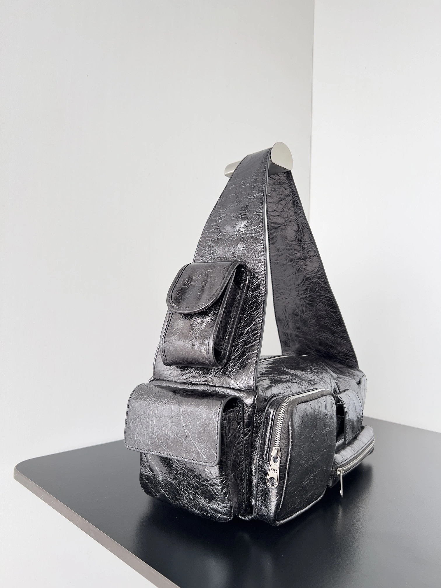 Balenciaga Vintage Lambskin Multi-Pocket Punk Shoulder Tote Bag TechFriendly 64702