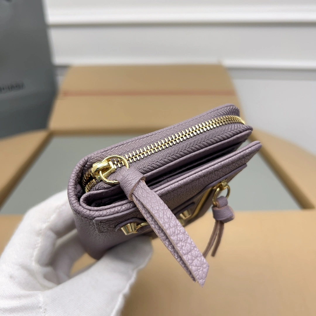 Balenciaga Vintage Light Purple Goatskin  Wallet Breathable 60841